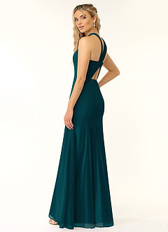 Azazie Rue Bridesmaid Dresses Pine A-Line Halter Chiffon Dress image5