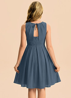 Azazie Bibiane Junior Neptune A-Line Pleated Chiffon Dress image2