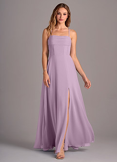 Azazie Carolyn Bridesmaid Dresses Wisteria A-Line Pleated Chiffon Dress image4