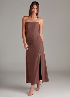 Azazie Leonis Bridesmaid Dresses Espresso Mermaid Strapless Chiffon Convertible Dress image7