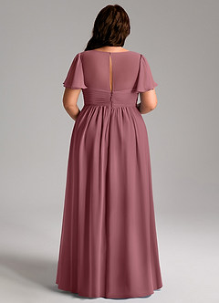 Azazie Verna Maternity Bridesmaid Dresses A-Line V-Neck Ruched Chiffon Floor-Length Dress image12