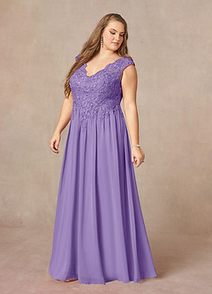 Azazie Amethyst Mother of the Bride Dresses Tahiti A-Line V-Neck Sequins Chiffon Dress image12