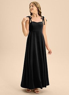 Azazie Rosey Junior Black A-Line Sweetheart Neckline Velvet Dress image4