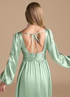 Azazie Norah Final Sale Auburn A-Line Metallic Satin Dress image7