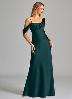 Azazie Celina Brautjungfernkleider Etui Schulterfrei Stretch-Satin Kleid Kiefer image5