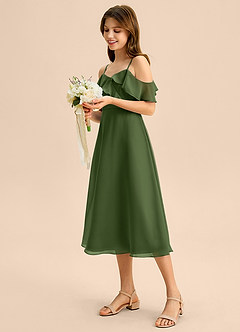 Azazie Kamilla Junior Klä av A-Line i Chiffong Av axeln image3