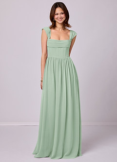Barbie ♥ Azazie Bridesmaid Dresses Agave A-Line Corset Chiffon Dress image1