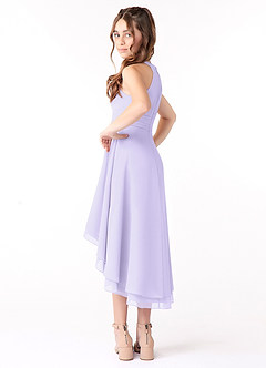 Azazie Linna Junior Lilac A-Line Pleated Chiffon Dress image2