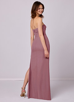 Barbie ♥ Azazie Bridesmaid Dresses Vintage Mauve Sheath Strapless Chiffon Convertible Dress image6