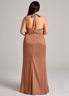 Azazie Valerie Suknie dla druhen Syrena Pofałdowany Satyna elastyczna Do ziemi Sukienka image12