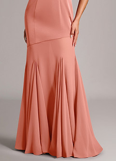 Azazie Uma Bridesmaid Dresses Coral Mermaid Strapless Chiffon Convertible Dress image6