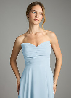 Azazie Ayla Abiti da Damigella Abito A-Line in Chiffon Scollo a Cuore Azzurro image4