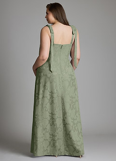 Azazie Debra Bridesmaid Dresses Pistachio A-Line with Pockets Floral Burnout Dress image8