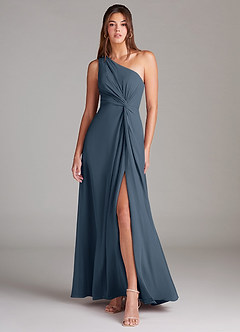 Azazie Brooke Bridesmaid Dresses Neptune A-Line One Shoulder Chiffon Dress image1
