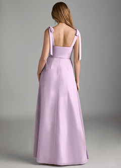 Azazie Lizet Bridesmaid Dresses Frosted Lilac A-Line Sweetheart Neckline Chiffon Dress image2