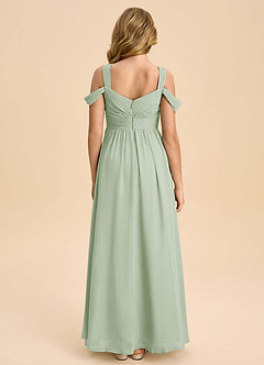 Azazie Lianne Junior Dusty Sage A-Line Off the Shoulder Chiffon Dress image7