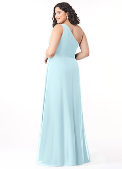 Azazie Dallas Bridesmaid Dresses Cloud Blue A-Line One Shoulder Chiffon Dress image7