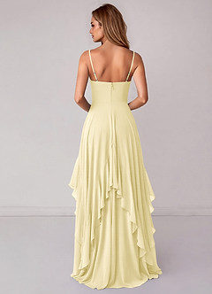 Azazie Zaina Brautjungfernkleider A-Linie Chiffon Kleid Zitronensorbet image6