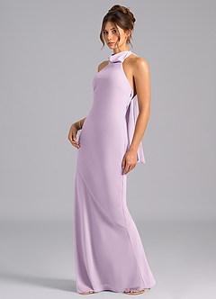 Azazie Velli Bridesmaid Dresses Frosted Lilac Mermaid Bow Chiffon Dress image1