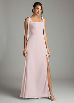Azazie Debra Bridesmaid Dresses Blushing Pink A-Line with Pockets Chiffon Convertible Dress image1