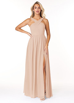 Azazie Elvira Bridesmaid Dresses English Rose A-Line Pleated Chiffon Dress image2