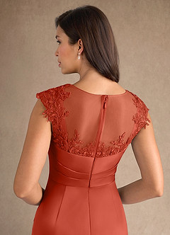 Azazie Santa Barbara vestidos de madre de la novia Vestido de Óxido de Satén Elástico de Recto con Plisado image8