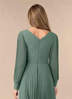 Azazie Zina Mother of the Bride Dresses Eucalyptus A-Line Pleated Chiffon Dress image6