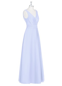 Azazie Karina Bridesmaid Dresses A-Line Pleated Chiffon Floor-Length Dress image9
