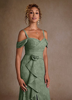 Azazie Irene Suknie dla Matki Panny Młodej Linia A Zza ramienia Kwiatowe wypalenie Długość podłogi Sukienka image7