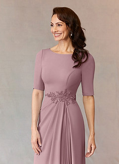 Azazie Joelle Mother of the Bride Dresses Dusty Rose A-Line Sequins Stretch Crepe Dress image5