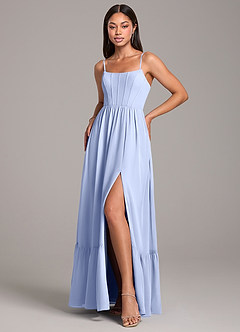 Azazie Kailee Bridesmaid Dresses Ice A-Line with Pockets Chiffon Dress image5