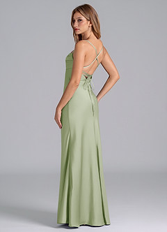 Azazie Seema Bridesmaid Dresses Dusty Sage Mermaid Corset Stretch Satin Dress image6