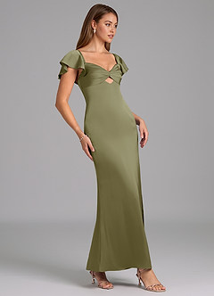 Azazie Demia Bridesmaid Dresses Pistachio Sheath Sweetheart Neckline Stretch Satin Dress image3