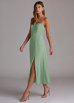 Azazie Wren Bridesmaid Dresses Matcha A-Line Strapless Chiffon Dress image3