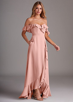 Azazie Lyra Bridesmaid Dresses Rosette A-Line Chiffon Convertible Dress image6