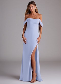 Azazie Saige Bridesmaid Dresses Lavender A-Line Off the Shoulder Chiffon Convertible Dress image1