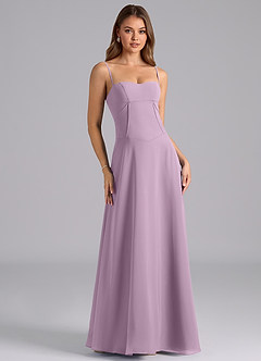 Azazie Valentine Bridesmaid Dresses Wisteria A-Line Corset Chiffon Dress image1
