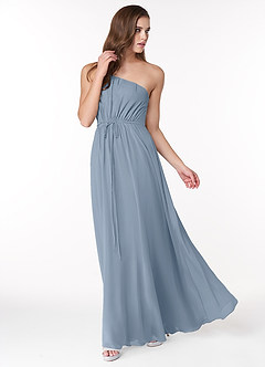 Azazie Hoya Final Sale Flowy One Shoulder Chiffon Bridesmaids Dress image3