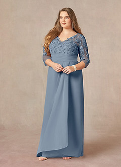 Azazie Joan Mother of the Bride Dresses Twilight Sheath V-Neck Lace Chiffon Dress image8