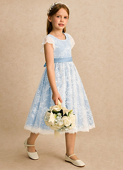 Azazie Maisie Flower Girl Klänningar Klänning A-linje i Spets image4
