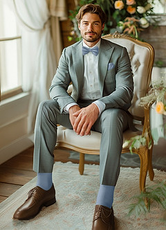 front Matte Satin Bow Tie and Pocket Square Set