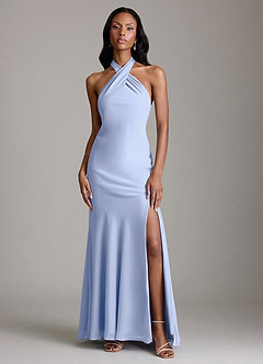 Azazie Lorena Bridesmaid Dresses Ice Mermaid Pleated Chiffon Dress image1