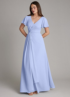 Azazie Kaya Schlussverkauf Eine Linie Plissee Chiffon Kleid Eis image5