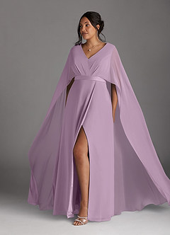Azazie Isa Mother of the Bride Dresses Wisteria A-Line V-Neck Pleated Chiffon Dress image10