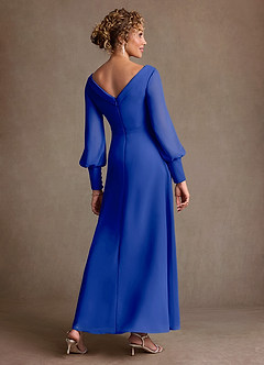 Azazie Paterson Mother of the Bride Dresses Royal Blue A-Line Pleated Chiffon Dress image2