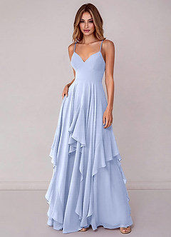 Azazie Zaina Abiti da Damigella Abito A-Line in Chiffon Ghiaccio image3