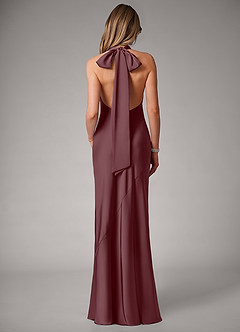 Azazie Velli Bridesmaid Dresses Sangria Mermaid Stretch Satin Dress image5