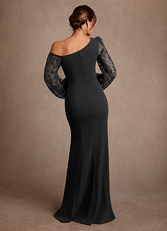 Azazie Cathleen Mother of the Bride Dresses Black Sheath Lace Dress image3