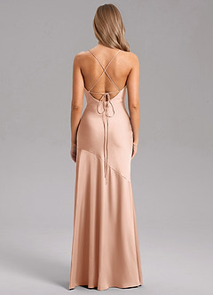 Azazie Grata Brautjungfernkleider Etui Seitliche Cut-Outs Stretch-Satin Kleid Roségold image2