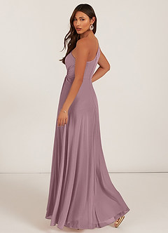 Azazie Brooke Bridesmaid Dresses A-Line One Shoulder Mesh Floor-Length Dress image3